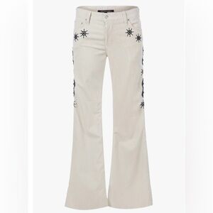 Coût De La Liberté Jimmy Star Studs Cord Flare Pants Size 30 Retail $1150